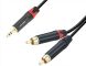 Міжблоковий кабель 2 x RCA тато - mini jack 3.5 стерео тато ABCCABLS MA309L2