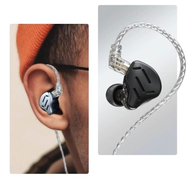Гібридні внутрішньоканальні навушники KZ Audio ZAX BLACK NO MIC 86102 фото
