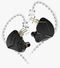 Гібридні навушники з динамічним і арматурним драйверами KZ Audio ZSN PRO X BLACK NO MIC 86096 фото