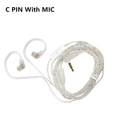 Змінний кабель для навушників з мікрофоном KZ Standard SILVER Cable C MIC 86408 фото