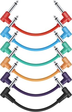 Donner Music 6 Inch Guitar Patch Cable Colored cable 6-Pack EC2009 87523 фото