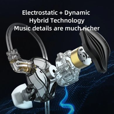 Електростатичні гібридні навушники KZ Audio ZEX BLACK MIC 86106 фото
