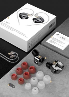 Внутрішньоканальні навушники провідні KZ Audio D-FI WITH SWITCH GRAY NO MIC 87621 фото